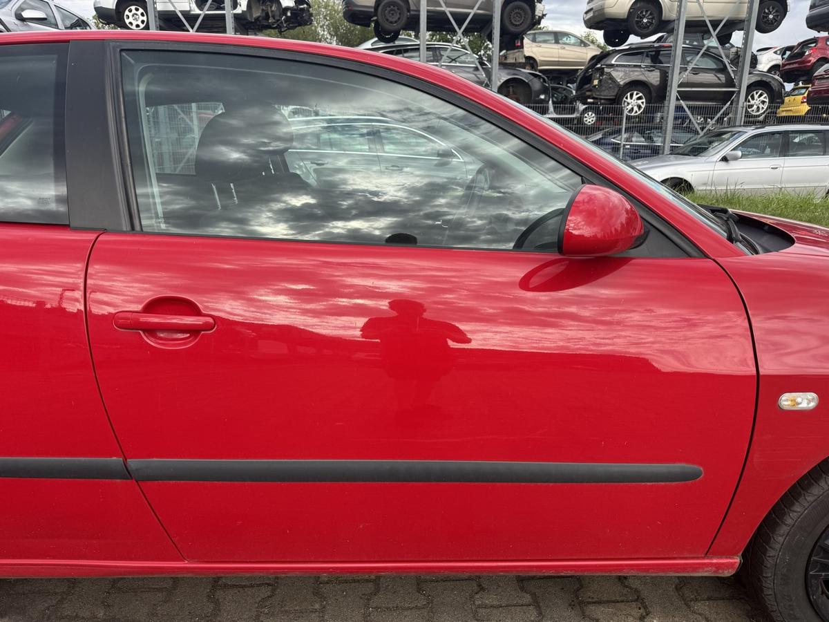 Seat Ibiza 6L original T&uuml;r vorn rechts LS3H Emocion Rot 3-T&uuml;rer Rohbau Bj.2006